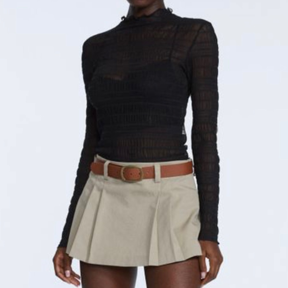 NWT BLACK SHEER top by Stradivarius